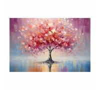 WQBQKKX Arbre de la vie Tableau Decoration Murale Impression Sur Toile Abstrait coloré Tableau Art Décoratif Muraux Décoration Chambre - Printemps - Nature(Rose 62)-60x80cm Sans cadre