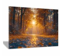 WQBQKKX Arbre de la vie Tableau Decoration Murale Impression Sur Toile Feuilles d'automne Tableau Art Décoratif Muraux Décoration Chambre - Printemps - Nature(Or 18)-30x45cm Encadrée