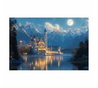WQBQKKX Art Toile Paysage Hiver Noel Ambiance Paysages de Noël Tableau Peinture Affiche Moderne Tableaux Decoration Murale(Blue 78)-50x70cm Sans cadre
