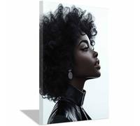 WQBQKKX Femme Noire Sur Toile DéCo Murale Tableau Abstrait Paysage naturel-Impression panoramique moderne-Pour chambre à coucher(Argent 29)-50x70cm Encadrée