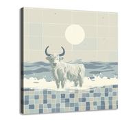 WQBQKKX Impression sur Toile Animal,Tableau Decoration Murale, Cool Image Peintures sur Toile Décoration Murale pour Chambre Maison Bain(Turquoise 58)-60x60cm Encadrée