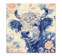 WQBQKKX Impression Sur Toile Animal,Tableau Decoration Murale Mignon Tableau Affiche de Océanique pour Salle de Bain Chambre Salon(Noir 6)-40x40cm Sans cadre