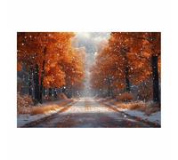 WQBQKKX Impression Sur Toile XXL Tableaux Hiver Forêt For锚t Tableau Decoration Murale Salon Moderne Bain Maison Décorations(Orange 55)-80x120cm Sans cadre