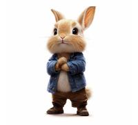 WQBQKKX Lapin Impression sur Toile Decoration Murale Peinture Minimaliste et mignon Tableau Affiche Murale ImpriméS Pour Salle Bain Chambre Coucher(Brown 2)-50x70cm Sans cadre