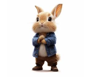 WQBQKKX Lapin Impression sur Toile Decoration Murale Peinture Minimaliste et mignon Tableau Affiche Murale ImpriméS Pour Salle Bain Chambre Coucher(Brown 2)-20x30cm Sans cadre