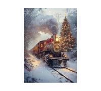 WQBQKKX Or, gris Tableau sur toile Noël Neige Hiver Paysage, Paysage de neige d’hiver Cadeau de Noël - Impression d'art moderne pour salon chambre à coucher-50x70cm Sans cadre