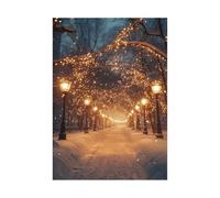 WQBQKKX Or, noir Impression sur Toile de Noël, Neige d’hiver minimaliste Tableaux Tableau Mural Image Moderne Décoration Artistique Chambre Salon Cuisine-80x110cm Sans cadre