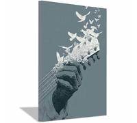 WQBQKKX Poster Mural Noir Et Blanc Tableau Decoration Murale Salon En Toile Musique Tableaux Decoration Murale Moderne - Salon Salle Panorama(Gris 26)-70x100cm Encadrée