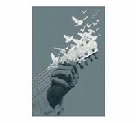 WQBQKKX Poster Mural Noir Et Blanc Tableau Decoration Murale Salon En Toile Musique Tableaux Decoration Murale Moderne - Salon Salle Panorama(Gris 26)-30x45cm Sans cadre