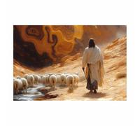 WQBQKKX Poster Mural Noir Tableau Decoration Murale Salon Chambre Jésus Impression sur Toile Art mural pour Salon Salle de bain Bureau Décoration Murale(Orange 12)-80x120cm Sans cadre