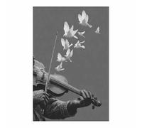 WQBQKKX Poster Mural Noir Tableau Decoration Murale Salon Chambre Musique Tableaux mural toilettes décoration de salle de bain(Gris 37)-70x100cm Sans cadre