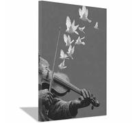 WQBQKKX Poster Mural Noir Tableau Decoration Murale Salon Chambre Musique Tableaux mural toilettes décoration de salle de bain(Gris 37)-70x100cm Encadrée
