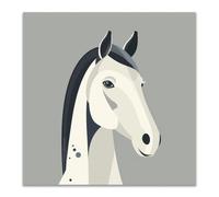 WQBQKKX Tableau décoratif animal Impression sur toile Cheval mignon Paysage naturel Tableau décoration moderne imprimé sur toile pour Chambre Cuisine Bar(Rouge 48)-30x30cm Sans cadre