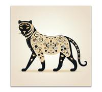 WQBQKKX Tableau décoratif animal Impression sur toile colorée Léopard élégant Moderne Tableau Peintures Murale Pour Salon Chambre Decoration(Multi 85)-30x30cm Sans cadre