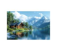 WQBQKKX Tableau Impression Sur Toile Forêt, Arbres de montagne de rivière Naturel Tableau Decoration Murale Salle De Bain Cuisine Bureau Salon Chambre - 80x110cm Sans cadre(Blanc)