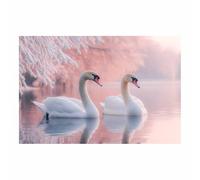 WQBQKKX Tableau sur toile hiver Animal Moderne Toile non tissée Salon chambre à coucher Neige Forêt Nature décorer(Rose 44)-60x80cm Sans cadre