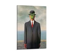 WQBYDS Impression Sur Toile 40 * 60cm Senza Cornice Poster surrealista Il famoso dipinto ad olio di René Magritte Il figlio dell'uomo Decorazione nordica Soggiorno Decorazioni per la casa