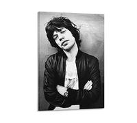 WQBYDS Tableau Toile Decoration 50 * 70cm Senza Cornice Mick Jagger Il leggendario cantante rock Poster in bianco e nero Canvas Wall Art Immagini per camera da letto Wall Art Regali Decor