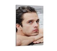 WQBYDS Tableau Toile Decoration 50 * 70cm Senza Cornice Sebastian Stan Cool American Actor Poster Canvas Wall Art Pictures for Bedroom Wall Art Gifts Decor