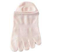 WQCMH 3 paires de chaussettes à orteils pour femmes Chaussettes anti-dérapantes pour les chaussettes invisibles Coton à cinq doigts Dames d’été(3 paires rose)