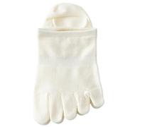 WQCMH 3 paires de chaussettes à orteils pour femmes Chaussettes anti-dérapantes pour les chaussettes invisibles Coton à cinq doigts Dames d’été(3 paires blanc lait)