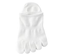 WQCMH 3 paires de chaussettes à orteils pour femmes Chaussettes anti-dérapantes pour les chaussettes invisibles Coton à cinq doigts Dames d’été(3 paires blanc)