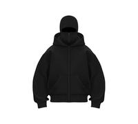 WQCMH Autumn and Winter Men's and Women's Casual Sportswear with Hooded Mask Design Sporty Plus Size Hoodie(Black,TG)