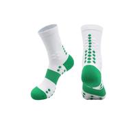 WQCMH Chaussettes de sport à compression colorblock pour la course de marathon et le cyclisme | Hommes adultes Unissex Longueur Équipage Femmes 3 pairs(blanc vert,as4,alpha,m,regular,regular)