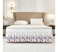 WQCMH Jupe De Lit Volant pour La PoussièRe King Easy Fit Jupe De Lit Enveloppe King Size HôTel Size pour RéGlables (Blanc,78x80 Pouces)