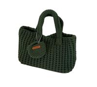 WQCMH Retro Handmade Crochet Bag Casual Handbag Shoulder Bag Autumn and Winter Tote Women's Armpit(30x14x8CM,Dark Green)