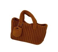 WQCMH Retro Handmade Crochet Bag Casual Handbag Shoulder Bag Autumn and Winter Tote Women's Armpit(30x14x8CM,Orange)