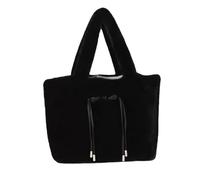 WQCMH Underarm Plush Bag Cute Large Capacity Soft Plush Tote Bag Shoulder Women'S Fashionable Shoulder Handbag(Black)