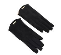 WQCMH Women Gloves Autumn Winter Keep Warm Touch Screen Thin Gloves Cycling Drive Suede Fabric Elegant Windproof(Black)