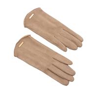 WQCMH Women Gloves Autumn Winter Keep Warm Touch Screen Thin Gloves Cycling Drive Suede Fabric Elegant Windproof(Khaki)