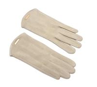 WQCMH Women Gloves Autumn Winter Keep Warm Touch Screen Thin Gloves Cycling Drive Suede Fabric Elegant Windproof(Beige)