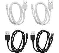 WQD-4 Pièces Câble de Chargeur Magnétique USB 2 Broches Cordon d'alimentation USB Compatible avec HidrateSpark Pro Compatible avec HidrateSpark Chargeur en Acier 2,84 mm, Noir et Blanc