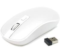 WQD-65421 Souris sans Fil 2,4 GHz pour Ordinateur avec Nano Récepteur USB et Sensibilité Réglable Jusqu¿à 1600 DPI portée du Signal Jusqu¿à 10 m Technologie Optique - Blanche