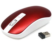 WQD-65423 Souris sans Fil 2,4 GHz pour Ordinateur avec Nano Récepteur USB et Sensibilité Réglable Jusqu`à 1600 DPI portée du Signal Jusqu`à 10 m Technologie Optique - Rouge métallisé