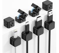 WQD-8 Pack Pinces à Câbles Magnétiques, Câble Organisateur Magnétique, Organisateur de Gestion de Câbles, Organisateur pour Câbles Chargeur, Pinces Magnétiques pour Table de Nuit, Voiture, Mur, Noir