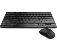 WQD-8000M Kit d'accessoires pour Ordinateur, Clavier et Souris sans Fil, Multi - Mode, sans Fil, USB, 2,4 GHz, Bluetooth, Touches multimédia, 1300 DPI, Noir