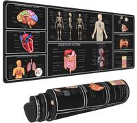 WQD-Anatomie médicale, physiologie humaine, médecin, assistant, modèle d'anatomie, physiologie, clavier de jeu, tapis de souris, tapis de souris, tapis de bureau, énorme bord cousu XL, semelle en