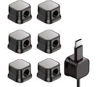 WQD-Bikprst Clips Câbles, 6 Pcs Organisateur Câble Magnetique avec Auto-Adhésifs, Clips Rangement De Câble, pour Câble Chargement USB, Câbles d'alimentation, pour Maison, Bureau (Noir)