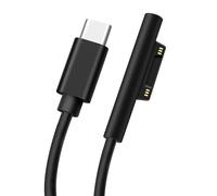 WQD-Câble de charge magnétique USB-C mâle vers Surface, prend en charge PD jusqu'à 45 W (15 V/3 A), charge rapide, compatible avec Microsoft Surface Pro 7/6/5/4/3 Go/Book Surface Laptop 4/3/2, 1 m/3,