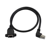 WQD-Câble d'extension Ethernet, RJ45 mâle vers femelle à visser sur panneau CAT6/5e/5 blindé LAN connecteur d'extension (coudé vers le bas)