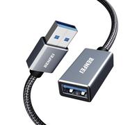 WQD-Câble d'extension USB 3.0 1M, tressé en nylon Compatible avec Webcam, caméra, téléphone, hub USB, souris, clavier, imprimante, disque dur, casque d'écoute