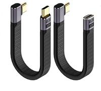 WQD-Câble USB C vers USB C (2Pack), Coudé 90 Degrés PD 3.1 40 Gbps, 240W CâBle Usb Type C Charge Rapide, 8K60Hz HDR USB C Chargeur avec Samsung S24/S23, Câble Thunderbolt 3, Macbook, SSD