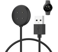 WQD-Chargeur Compatible avec Google Pixel Watch 3/Pixel Watch 2, Station de Charge Magnétique avec Câble de Chargement USB-C de 1M pour Fitbit Ace LTE/Versa 4/3/Sense 2/Sense (Noir, 50cm USB)
