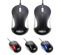 WQD-Computer Mouse 2 Pack Mini USB Mouse for Laptop Designed Ergonomic USB Optical Wired Mice for Office and Home use Fit for Computer Laptop PC Desktop Windows 7/8/10/XP Vista and Mac Silver Color