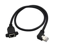 WQD-Connecteur d'extension RJ45, RJ45 mâle vers femelle à 90 degrés à visser CAT6/5e/5 blindé pour réseau LAN (coudé à gauche)