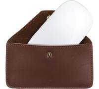WQD-Étui Compatible avec Apple Magic Mouse/ThinkPad Mouse/Pebble Mouse/Xiaomi Mouse Étui - Sacoche de Protection 13,5 x 8 cm en Cuir Véritable pour Souris sans Fil - Brun foncé